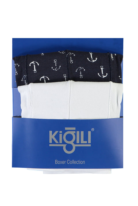 Black 2-Pack Patterned Cotton Supreme Boxer Set