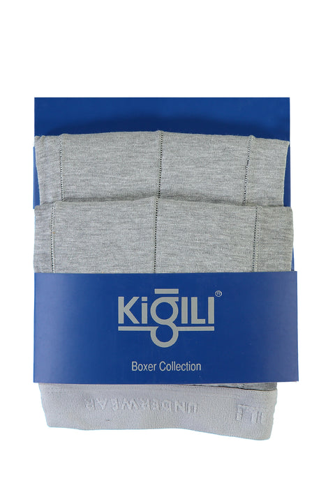 Orta Füme Büyük Beden 2'li Pamuklu Süprem Boxer Seti