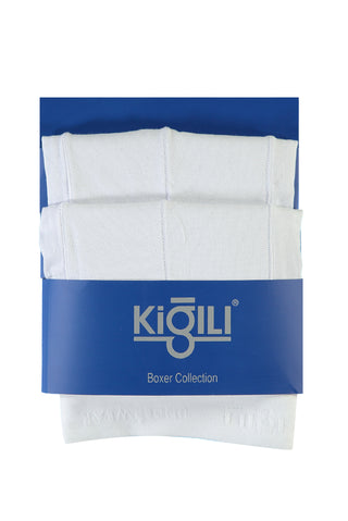  Beyaz Büyük Beden 2'li Pamuklu Süprem Boxer Seti