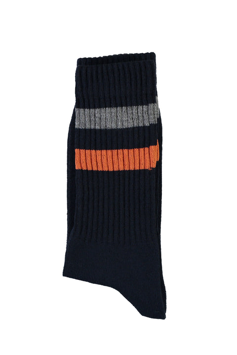 Orta Lacivert Spor Soket Çorap Pamuklu