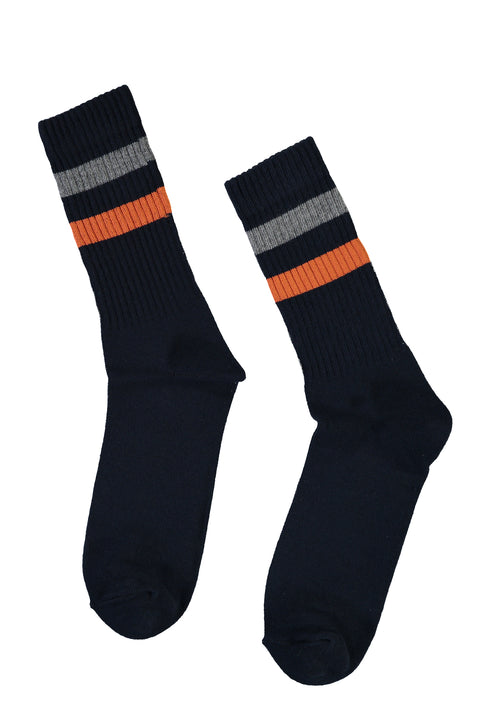 Orta Lacivert Spor Soket Çorap Pamuklu