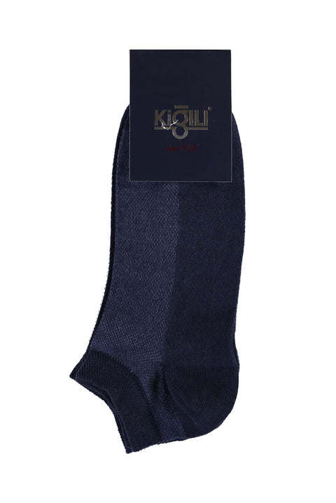 Orta Lacivert Melanj 2'li Spor Çorap Seti