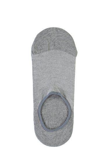 Açık Gri Melanj Pamuklu Loafer Çorap
