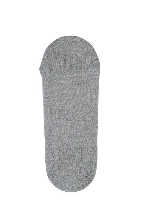 Açık Gri Melanj Pamuklu Loafer Çorap