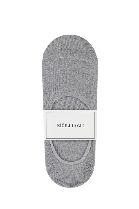 Açık Gri Melanj Loafer Çorap