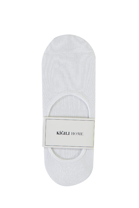 Beyaz Pamuklu Loafer Çorap
