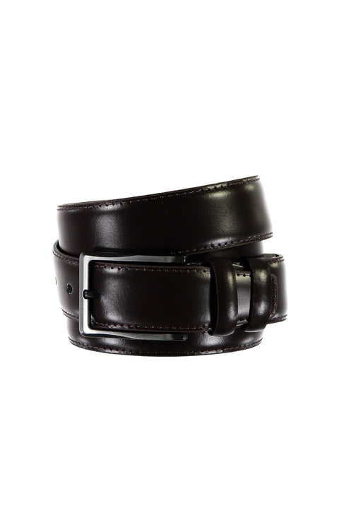 Koyu Kahve Büyük Beden Klasik Deri Kemer