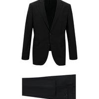 Siyah 7 Drop Super Slim Fit Eksra Dar Kesim Yün Takım Elbise