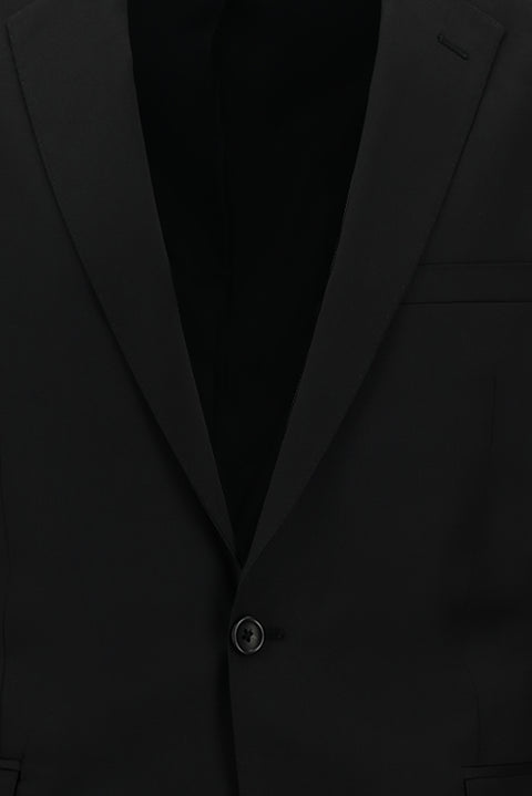 Siyah 7 Drop Super Slim Fit Eksra Dar Kesim Yün Takım Elbise