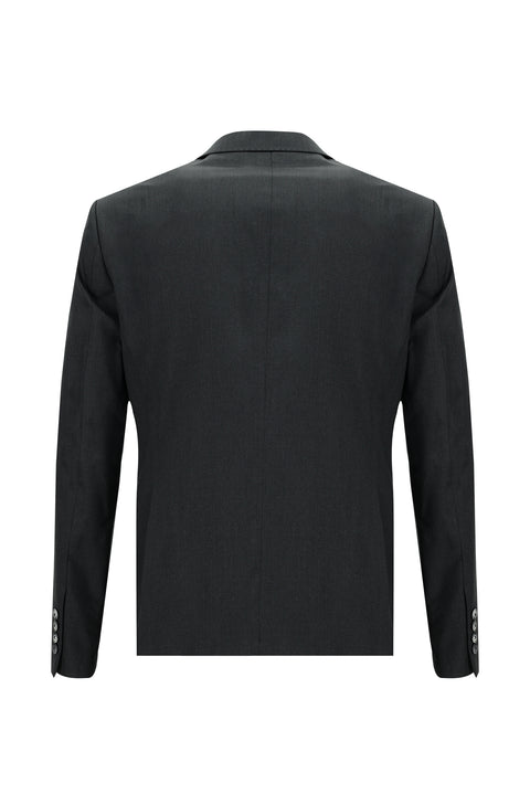 Orta Antrasit 7 Drop Super Slim Fit Eksra Dar Kesim Yün Takım Elbise