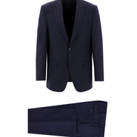 Koyu Lacivert 4 Drop Relaxed Fit Rahat Kesim Yünlü Takım Elbise