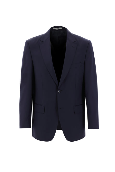 Koyu Lacivert 4 Drop Relaxed Fit Rahat Kesim Yünlü Takım Elbise