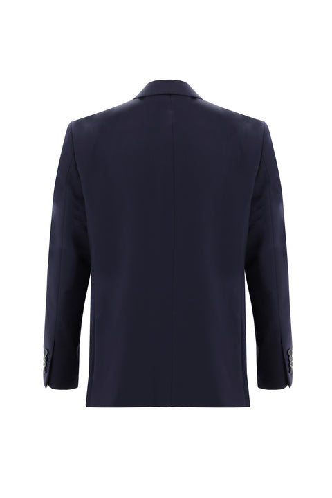 Koyu Lacivert 4 Drop Relaxed Fit Rahat Kesim Yünlü Takım Elbise