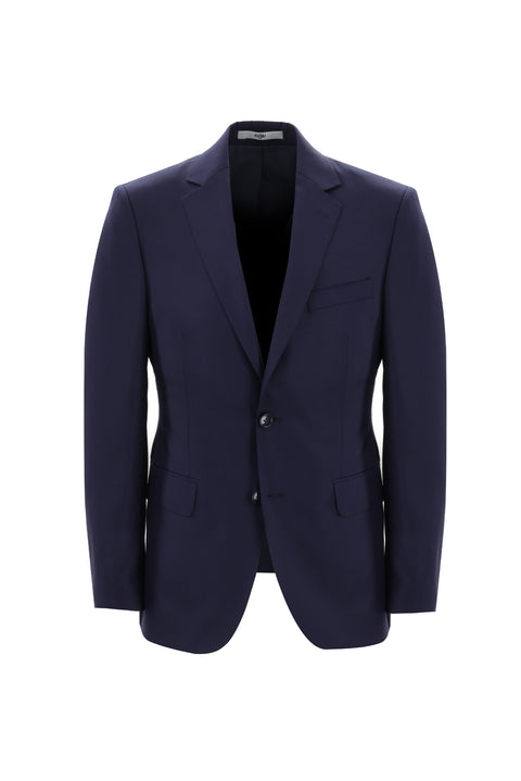 Koyu Lacivert 7 Drop Slim Fit Dar Kesim Yünlü Takım Elbise