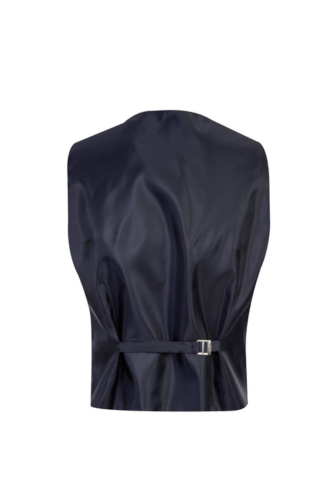 Orta Lacivert 4 Drop Relaxed Fit Rahat Kesim Yelekli Takım Elbise