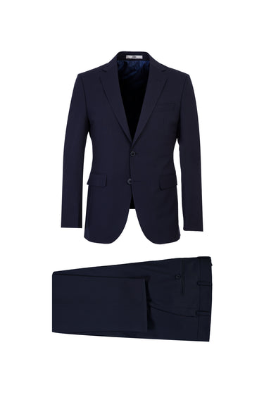 Koyu Lacivert Slim Fit Dar Kesim Antibakteriyel Takım Elbise