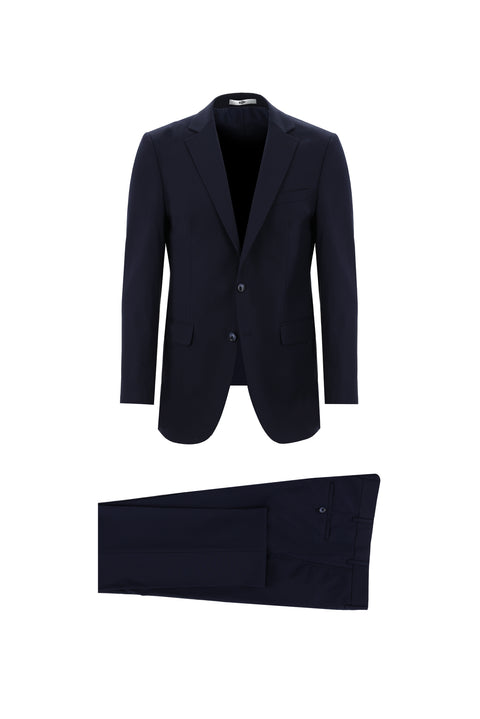 Koyu Lacivert 8 Drop Long Slim Fit Uzun Dar Kesim Takım Elbise