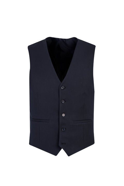 Koyu Lacivert 7 Drop Slim Fit Dar Kesim Yelekli Takım Elbise