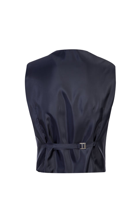 Koyu Lacivert 6 Drop Regular Fit Standart Kesim Yelekli Takım Elbise