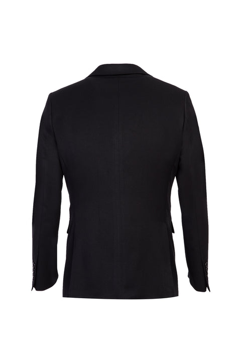 Black 4-Drop Relaxed Fit Suit with Vest