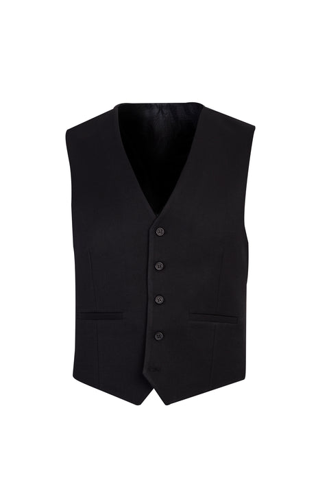 Black 6-Drop Regular Fit Suit with Vest