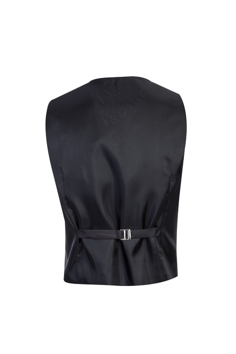 Black 6-Drop Regular Fit Suit with Vest