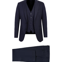 Koyu Lacivert Yelekli Takım Elbise