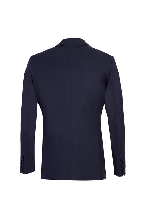 Koyu Lacivert 7 Drop Slim Fit Dar Kesim Yelekli Takım Elbise