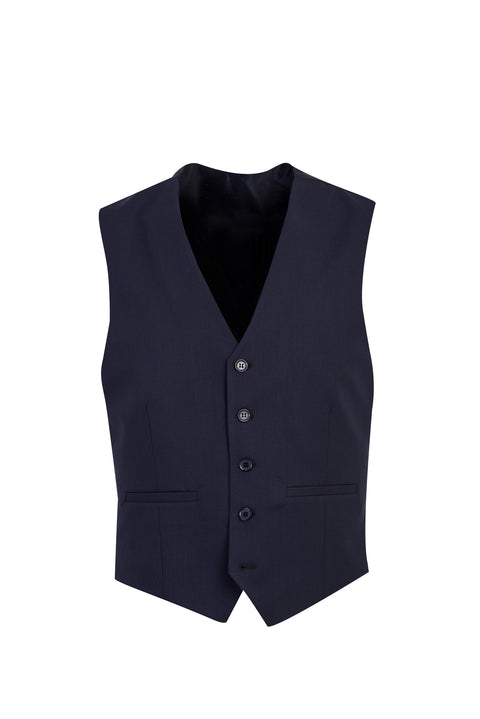 Koyu Lacivert 7 Drop Slim Fit Dar Kesim Yelekli Takım Elbise