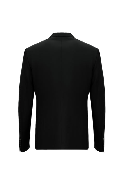 Siyah 7 Drop Slim Fit Dar Kesim Yelekli Takım Elbise