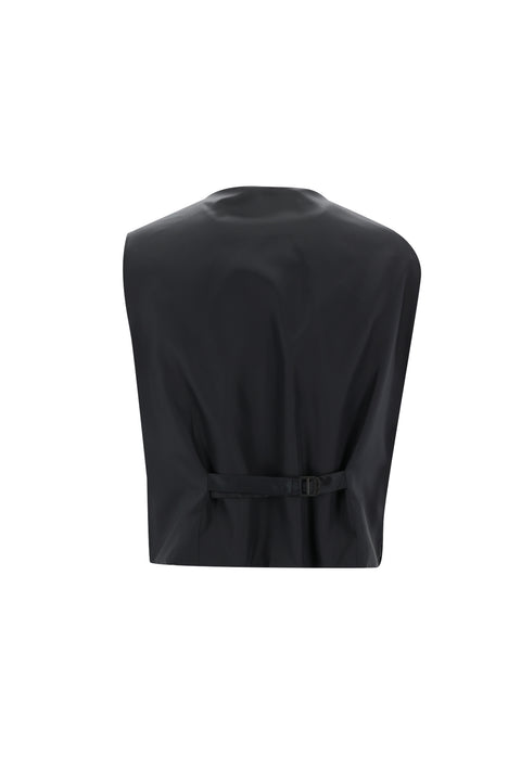 Siyah 4 Drop Relaxed Fit Rahat Kesim Yelekli Takım Elbise