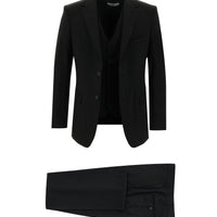 Siyah Regular Fit Yelekli Takım Elbise