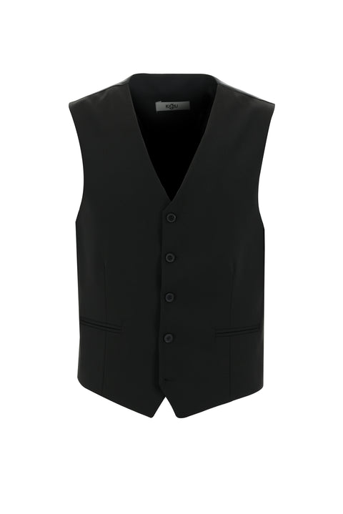 Siyah 6 Drop Regular Fit Standart Kesim Yelekli Takım Elbise