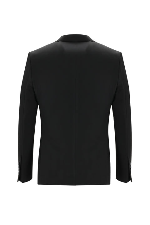 Siyah 4 Drop Relaxed Fit Rahat Kesim Yelekli Takım Elbise