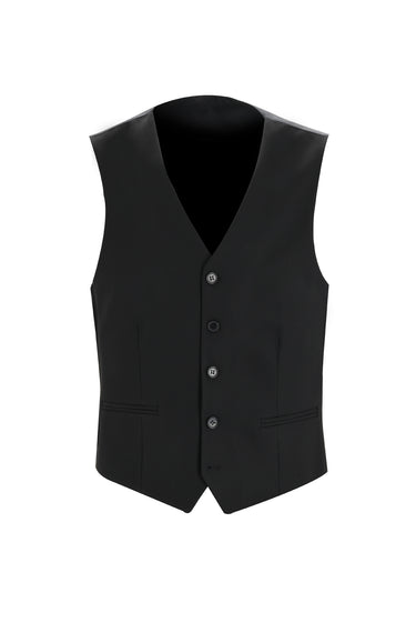 Siyah Relaxed Fit Rahat Kesim Yelekli Takım Elbise