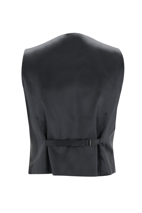 Siyah 4 Drop Relaxed Fit Rahat Kesim Yelekli Takım Elbise