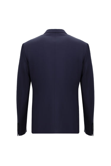 Koyu Lacivert Slim Fit Dar Kesim Klasik Yelekli Takım Elbise