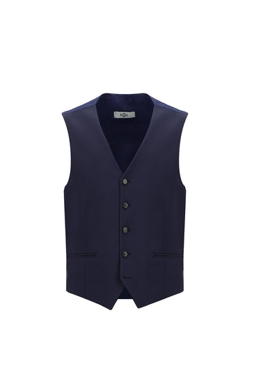 Koyu Lacivert Regular Fit Klasik Yelekli Takım Elbise