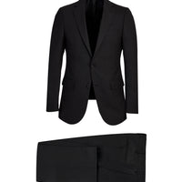 Siyah 6 Drop Regular Fit Standart Kesim Yünlü Takım Elbise