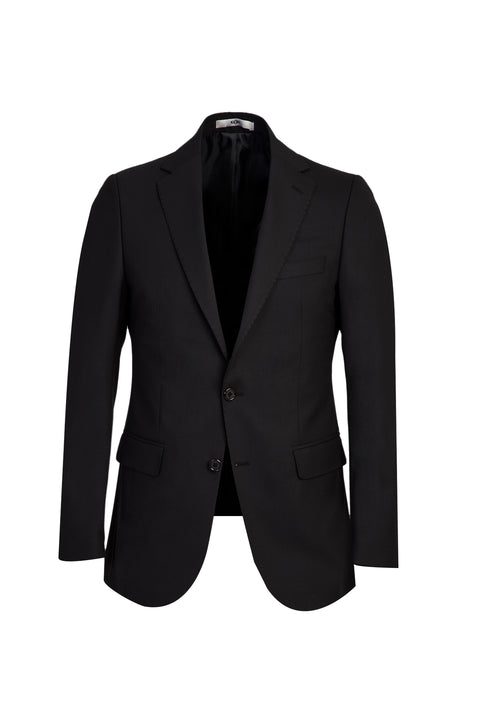 Black 4-Drop Relaxed Fit Wool Suit