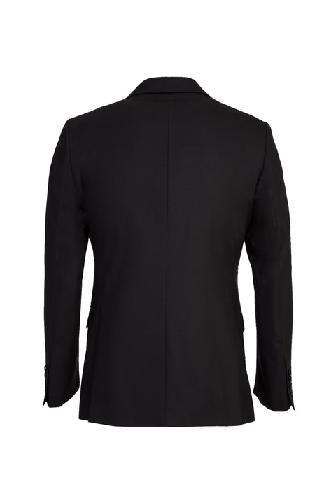 Siyah 4 Drop Relaxed Fit Rahat Kesim Yünlü Takım Elbise