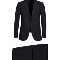 Koyu Lacivert 7 Drop Slim Fit Dar Kesim Yünlü Takım Elbise