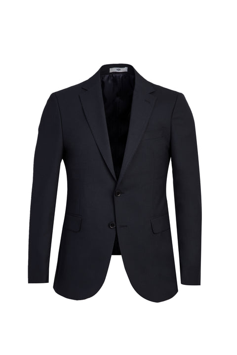 Koyu Lacivert 7 Drop Slim Fit Dar Kesim Yünlü Takım Elbise