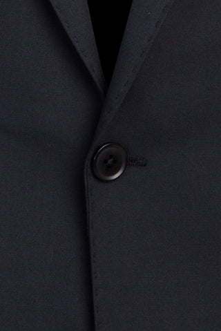  Koyu Lacivert 7 Drop Slim Fit Dar Kesim Yünlü Takım Elbise