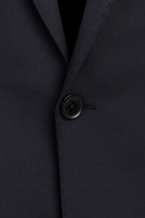 Koyu Lacivert 7 Drop Slim Fit Dar Kesim Yünlü Takım Elbise