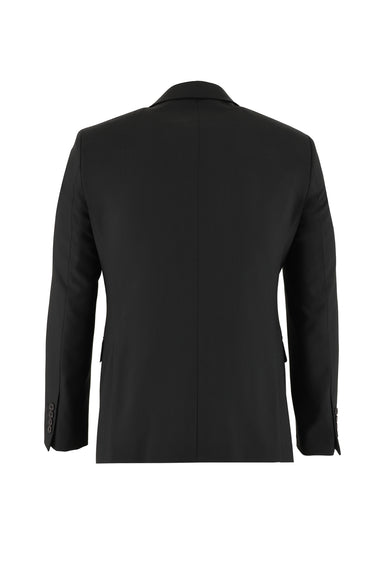 Siyah Slim Fit Dar Kesim Yünlü Klasik Takım Elbise