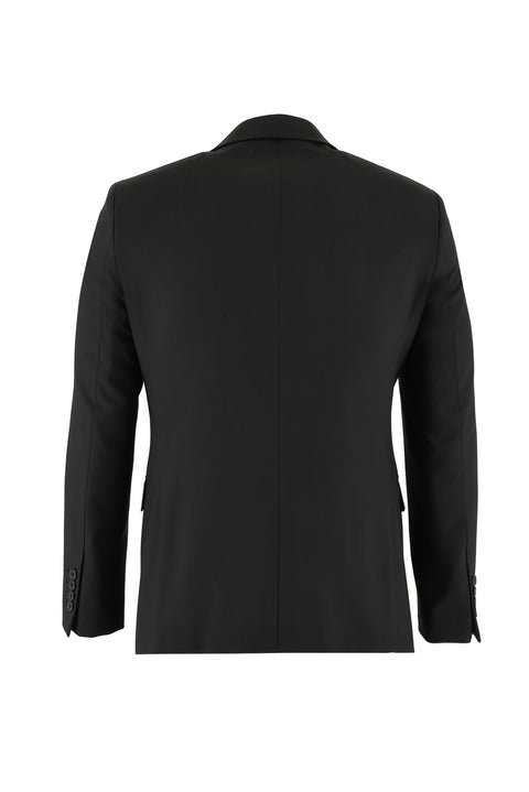 Siyah 7 Drop Slim Fit Dar Kesim Yünlü Takım Elbise