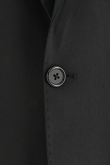 Siyah Slim Fit Dar Kesim Yünlü Klasik Takım Elbise