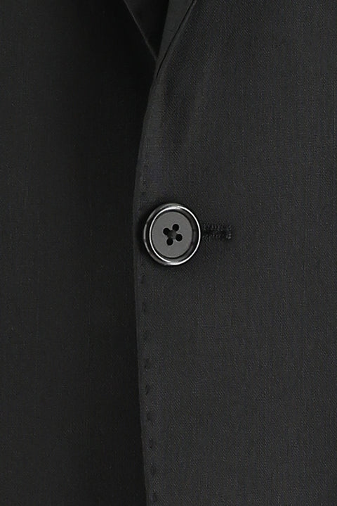 Siyah 7 Drop Slim Fit Dar Kesim Yünlü Takım Elbise