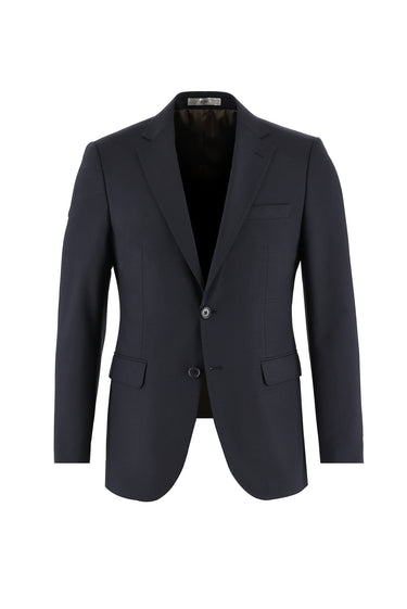 Koyu Lacivert Relaxed Fit Rahat Kesim Yünlü Klasik Takım Elbise